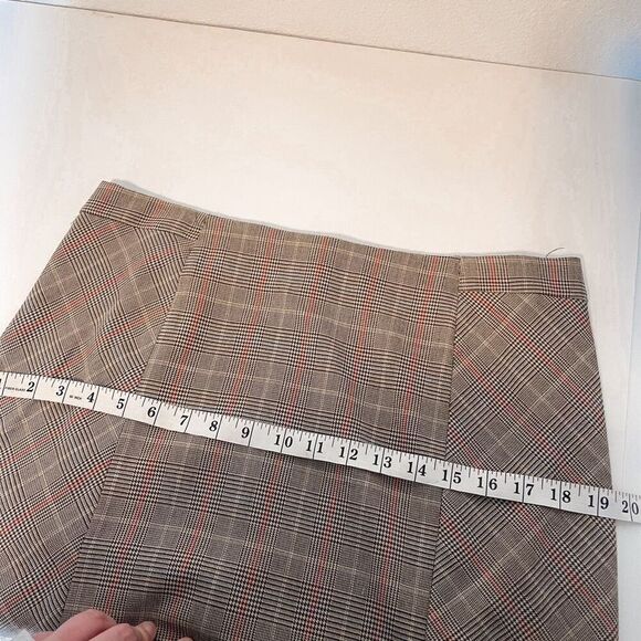 Vintage Plaid Houndstooth Brown Harve Benard Midi Skirt Size 10 - Picture 5 of 7